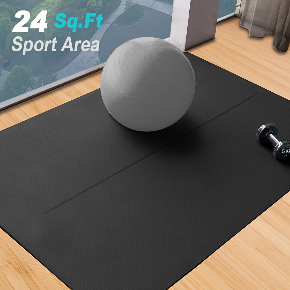 Large Yoga Mat 6' X 4', 1\u002F3 Inch Extra Thick Yoga Mat With Alignment Line Double-Sided Non Slip, Professional TPE Yoga Mats For Women Men, 24 Sq. Ft Large Exercise Mat For Yoga, Pilates And Home Workout
