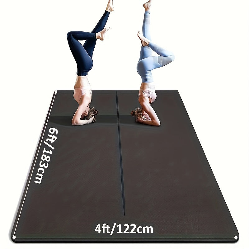 Large Yoga Mat 6' X 4', 1\u002F3 Inch Extra Thick Yoga Mat With Alignment Line Double-Sided Non Slip, Professional TPE Yoga Mats For Women Men, 24 Sq. Ft Large Exercise Mat For Yoga, Pilates And Home Workout