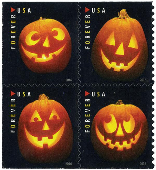 Jack-O'-Lanterns Stamps 2016 Forever Stamps 100pcs