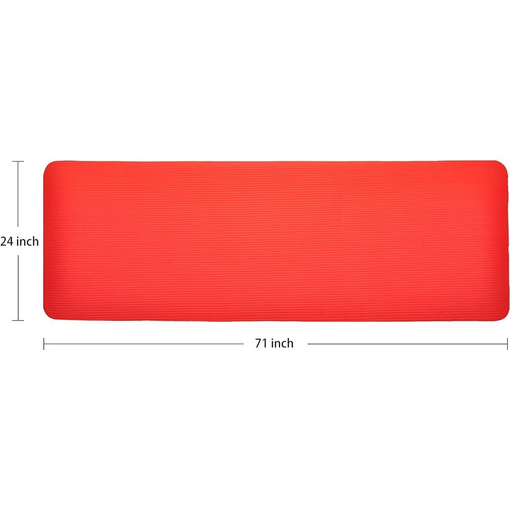 BalanceFrom All-Purpose 1-Inch Extra Thick High Density Anti-Tear Exercise Yoga Mat with Carrying Strap, Multiple Colors
