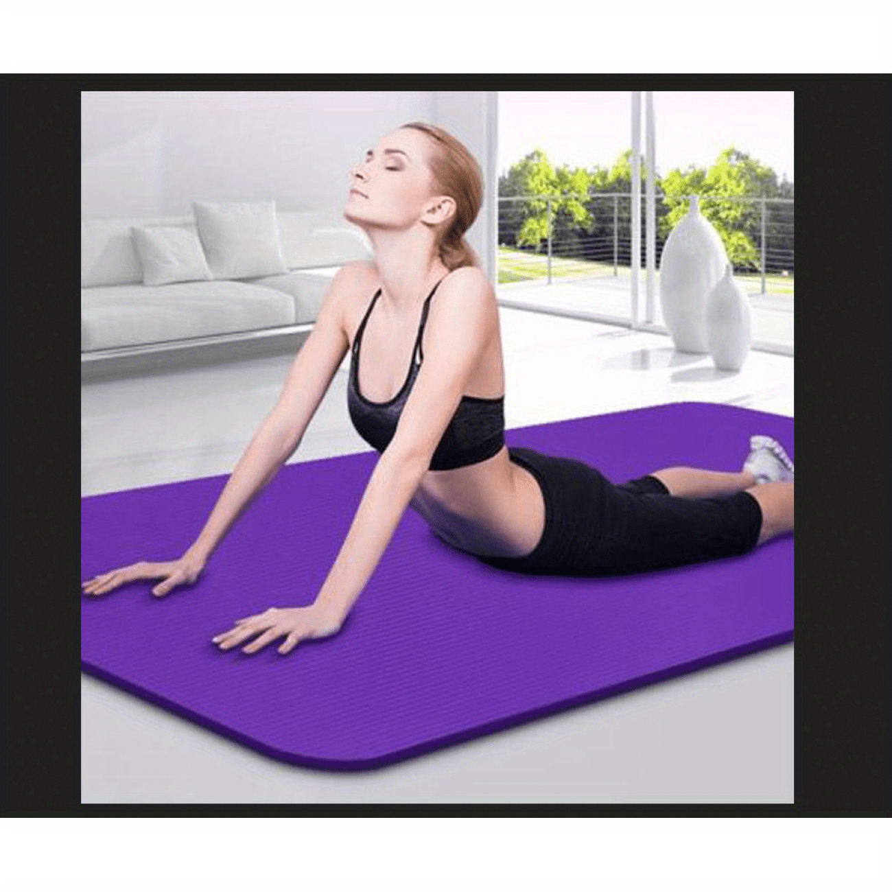 6mm Thick Non-Slip EVA Foam Yoga Mat - High-Quality, Odorless, Durable Fitness Pad for Home Workouts, Pilates, and Beginners - Available in Purple\u002FBlue, Yoga Accessories