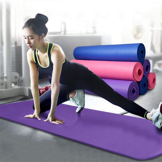 6mm Thick Non-Slip EVA Foam Yoga Mat - High-Quality, Odorless, Durable Fitness Pad for Home Workouts, Pilates, and Beginners - Available in Purple\u002FBlue, Yoga Accessories