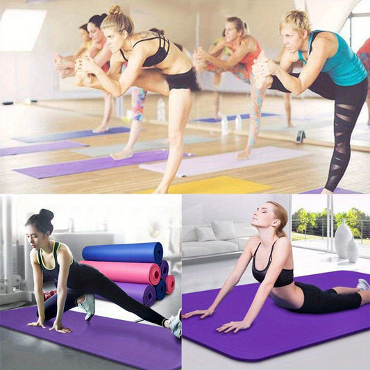 6mm Thick Non-Slip EVA Foam Yoga Mat - High-Quality, Odorless, Durable Fitness Pad for Home Workouts, Pilates, and Beginners - Available in Purple\u002FBlue, Yoga Accessories