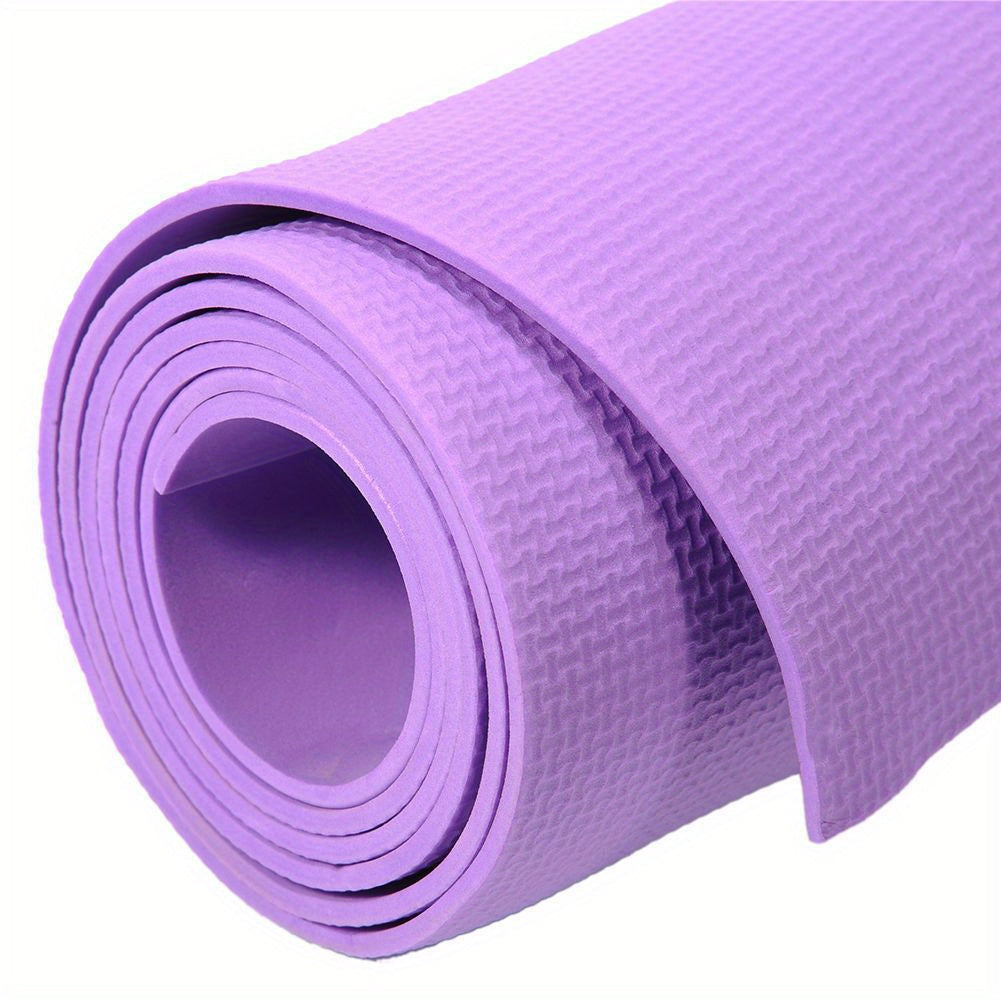 6mm Thick Non-Slip EVA Foam Yoga Mat - High-Quality, Odorless, Durable Fitness Pad for Home Workouts, Pilates, and Beginners - Available in Purple\u002FBlue, Yoga Accessories