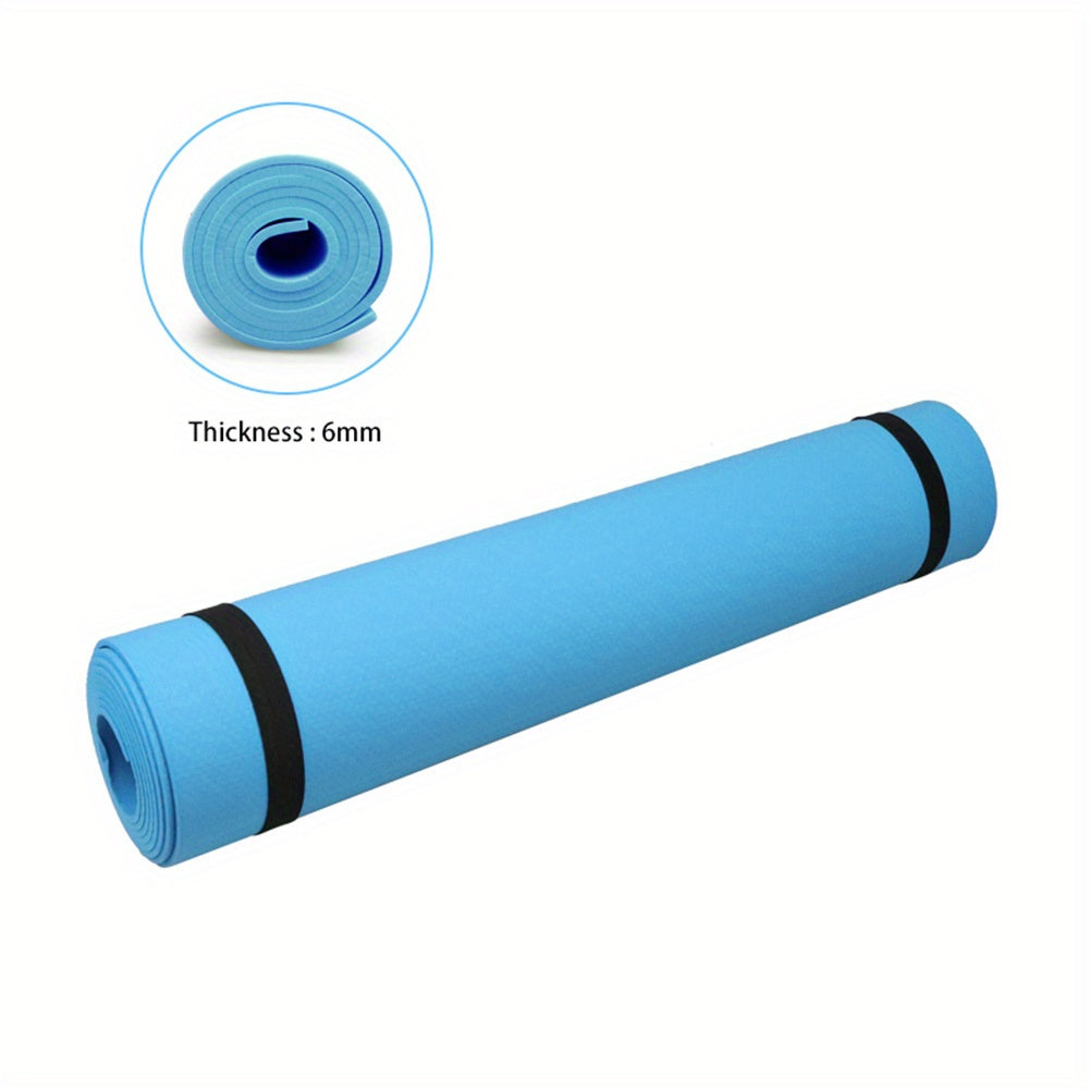 6mm Thick Non-Slip EVA Foam Yoga Mat - High-Quality, Odorless, Durable Fitness Pad for Home Workouts, Pilates, and Beginners - Available in Purple\u002FBlue, Yoga Accessories