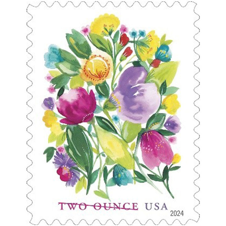 Wedding Blooms Stamps 2024 Two-Ounce Forever 100pcs