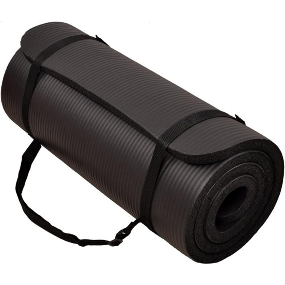 BalanceFrom All-Purpose 1-Inch Extra Thick High Density Anti-Tear Exercise Yoga Mat with Carrying Strap, Multiple Colors