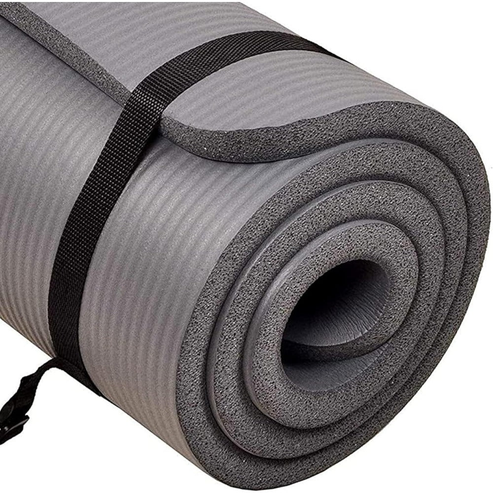 BalanceFrom All-Purpose 1-Inch Extra Thick High Density Anti-Tear Exercise Yoga Mat with Carrying Strap, Multiple Colors