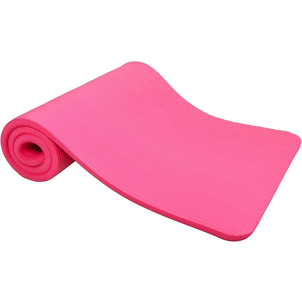 BalanceFrom All-Purpose 1-Inch Extra Thick High Density Anti-Tear Exercise Yoga Mat with Carrying Strap, Multiple Colors