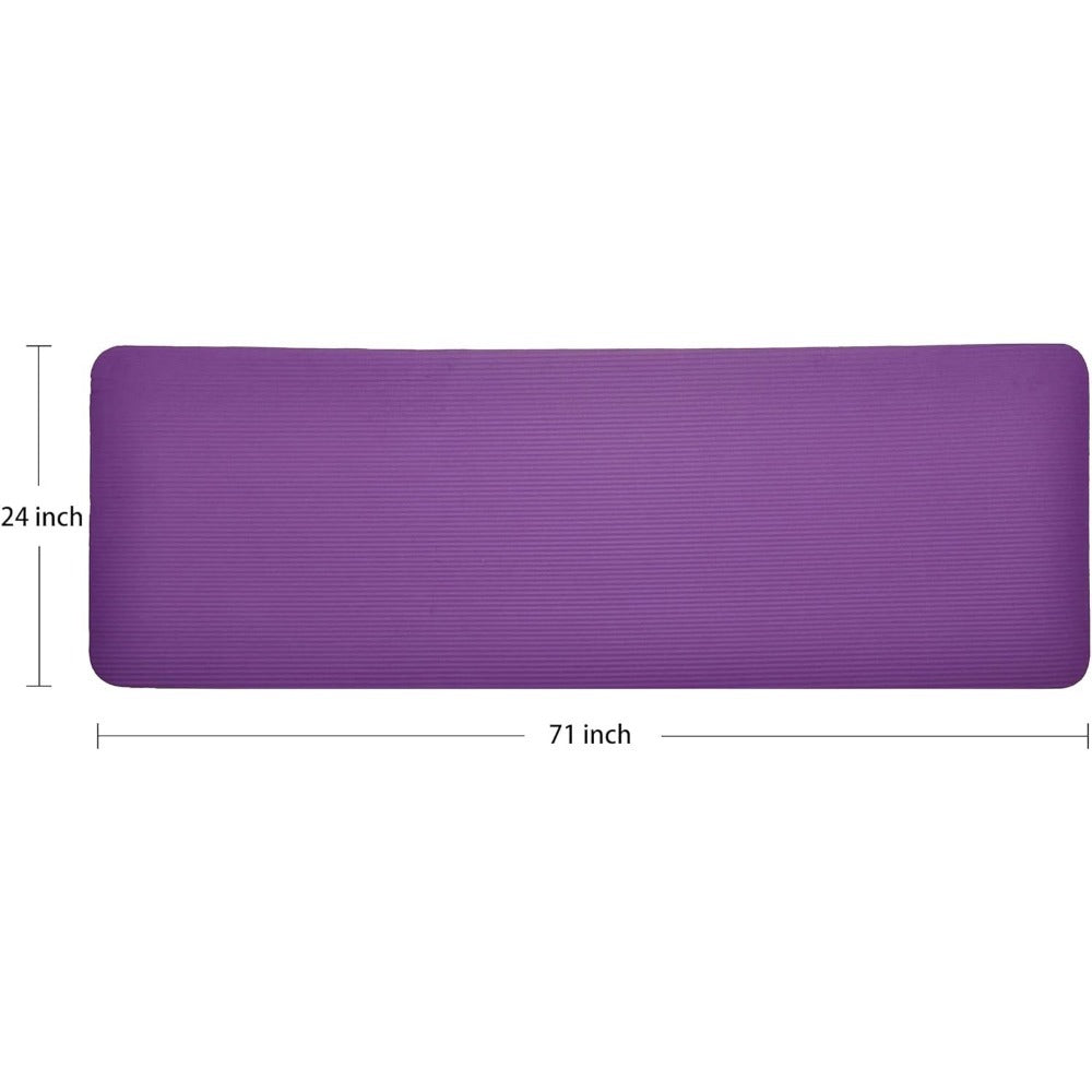 BalanceFrom All-Purpose 1-Inch Extra Thick High Density Anti-Tear Exercise Yoga Mat with Carrying Strap, Multiple Colors