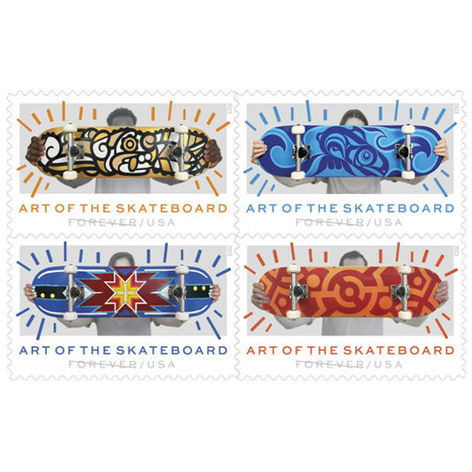Art of the Skateboard Stamps 2023 Forever Stamps 100 pcs