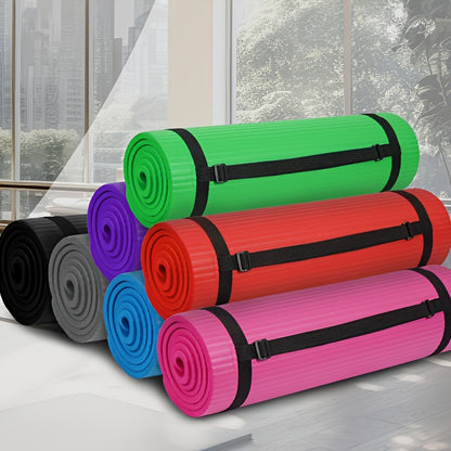 Super Thick High Density Anti-tear Exercise Yoga Mat, Optional Yoga Block With Strap, Multiple Colors Available