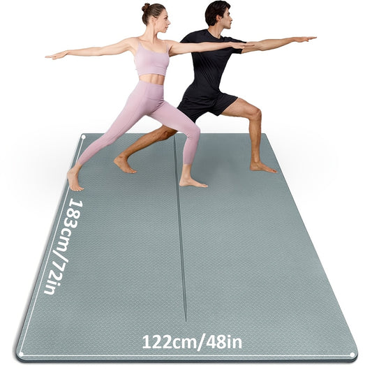 Non Slip Yoga Mat 8Mm Double Non Slip Yoga Mat, Enlarged 183X122Cm Exercise Mat - Fitness Mat for Home And Outdoor Use, Yoga, Pilates, Fitness Training