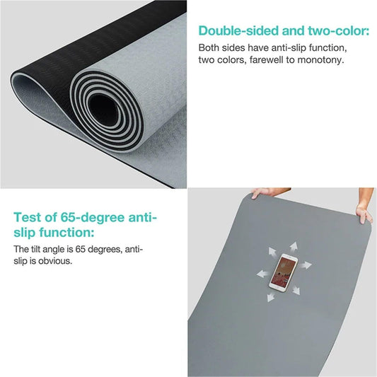 1 Pcs Yoga Extra Thick TPE Yoga Mat .with High Density Anti-Tear Exercise Bolster For Home Gym Travel & Floor Outside