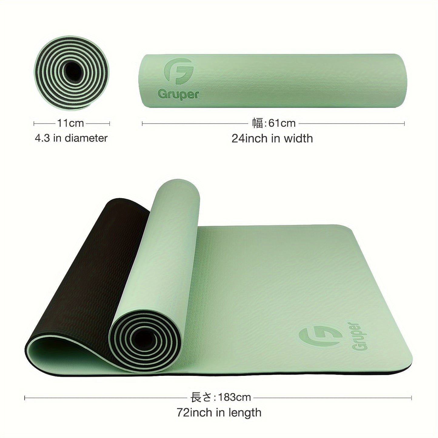 Yoga Mat for Women Men, 1\u002F4 Inch Extra Thick Yoga Mat Non Slip, 72\