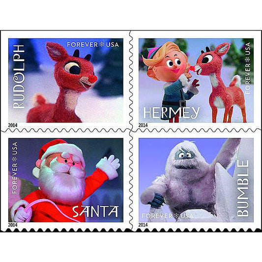 Rudolph the Red Nosed Reindeer 2014 Forever Stamps 100 pcs