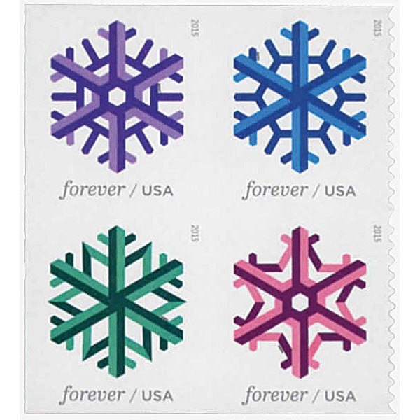 Geometric Snowflakes (U.S. 2015) Forever Stamps 100 pcs
