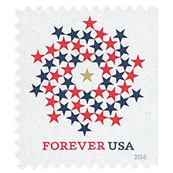 Patriotic Spiral Stars (U.S. 2016) Forever Stamps 100 pcs