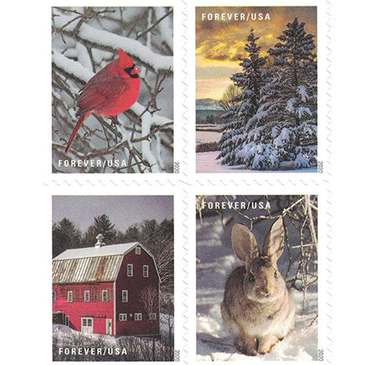 Winter Scenes (U.S. 2020) Forever Stamps 100 pcs