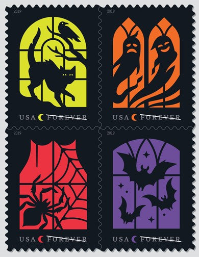 Spooky Silhouettes for Halloween 2019 Forever Stamps 100pcs