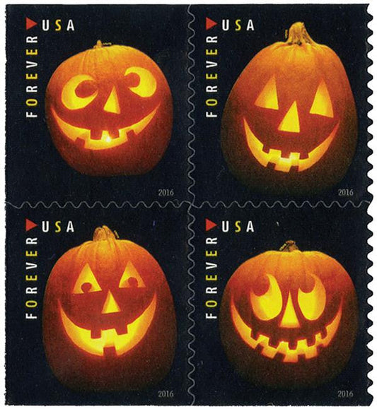 Jack-O'-Lanterns Stamps 2016 Forever Stamps 100pcs
