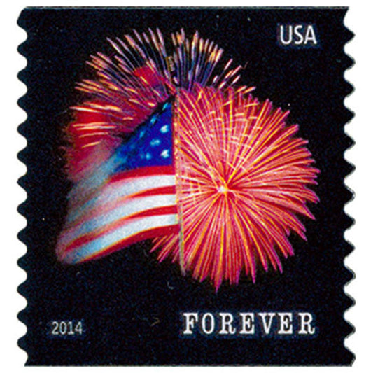 Flag Fireworks (U.S. 2014) Forever Stamps 100 pcs