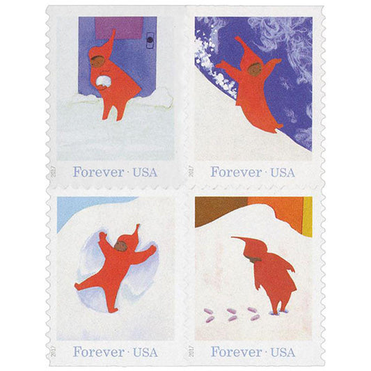 The Snowy Day Booklet (U.S. 2017) Forever Stamps 100 pcs