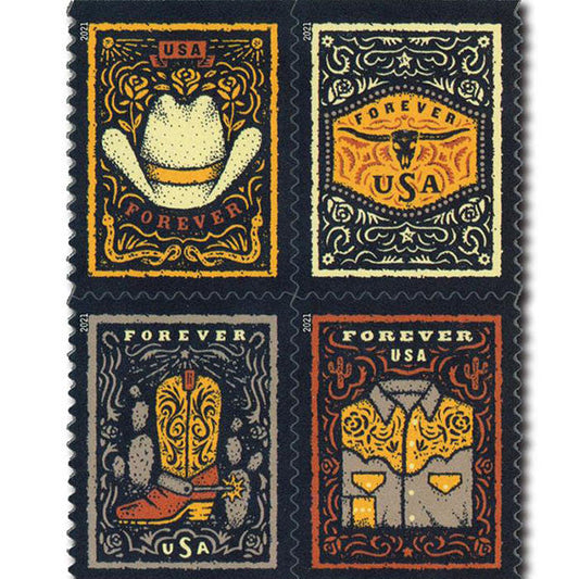 Western Wear (U.S. 2021) Forever Stamps 100 pcs