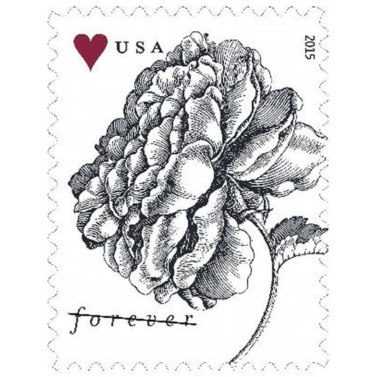 Vintage Rose Stamp 2015 First-Class Forever Stamps 100pcs
