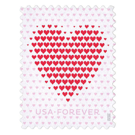 Made of Hearts (U.S. 2020) Forever Stamps 100 pcs