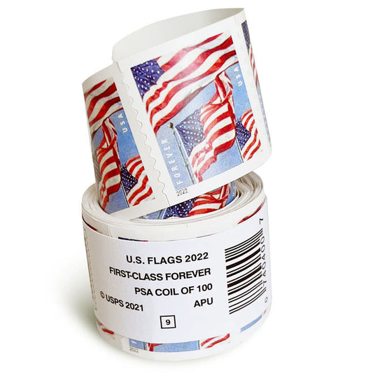 U.S. Flag 2022 Roll of Forever Stamps 100 pcs