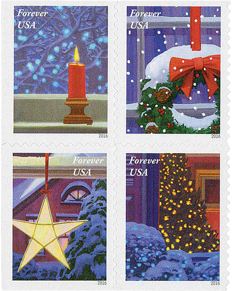 Holiday Window Views (Christmas Contemporary) (U.S. 2016) Forever Stamps 100 pcs