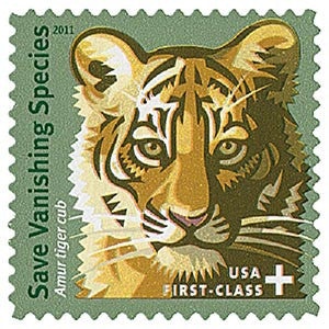 Save Vanishing Species Amur Tiger 2011 Forever Stamps 100 pcs
