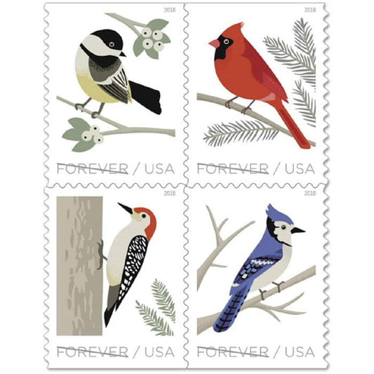 Birds in Winter Stamps 2018 First-Class Forever Stamps 100pcs