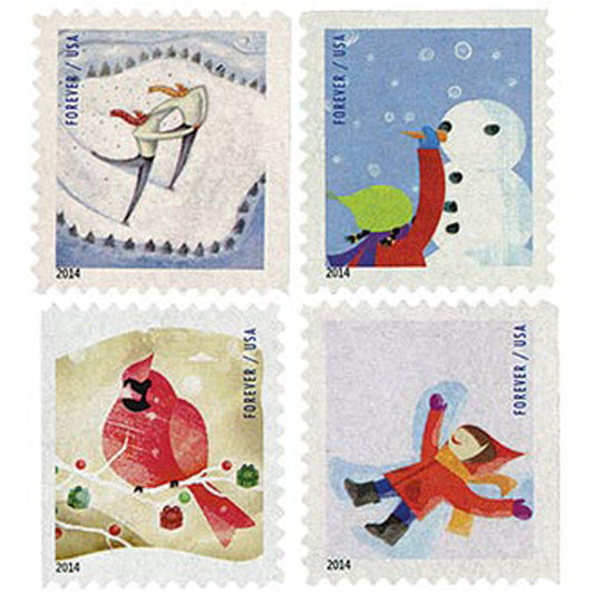Winter Fun Stamps 2014 Forever Stamps 100 pcs